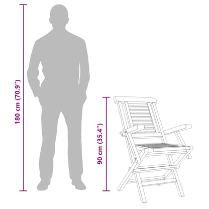 vidaXL Gartenstühle 6 Stk. Klappbar 56x63x90 cm Massivholz Teak