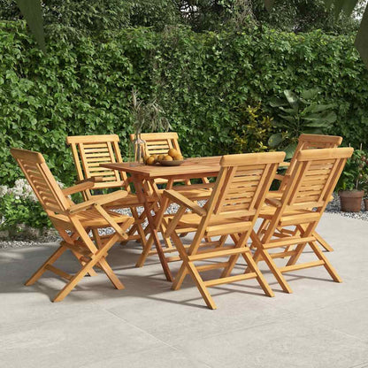 vidaXL Gartenstühle 6 Stk. Klappbar 56x63x90 cm Massivholz Teak