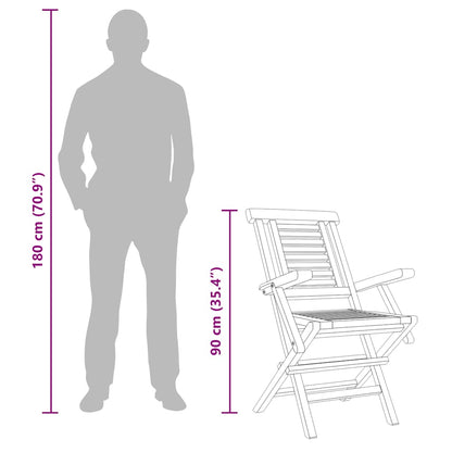 vidaXL Chaises de jardin 8 pcs. Pliables 56x63x90 cm Bois de teck massif
