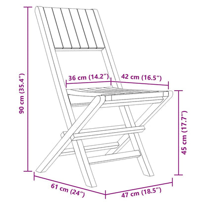 vidaXL Gartenstühle 4 Stk. Klappbar 47x61x90 cm Massivholz Teak
