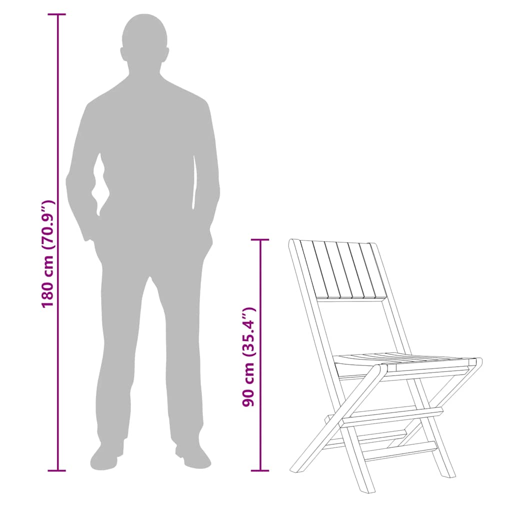 vidaXL Chaises de jardin 6 pcs. Pliantes 47x61x90 cm Bois de teck massif