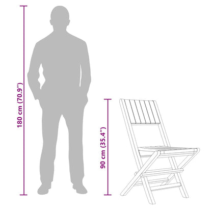 vidaXL Chaises de jardin 8 pcs Pliantes 47x61x90 cm Bois de teck massif