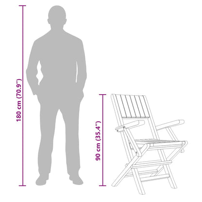 vidaXL Chaises de jardin 6 pcs. Pliables 55x61x90 cm Bois de teck massif