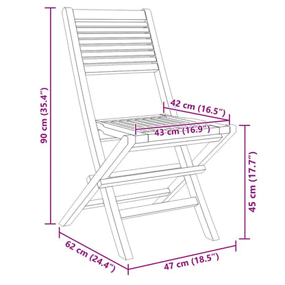vidaXL Chaises de jardin 4 pcs Pliantes 47x62x90 cm Bois de teck massif