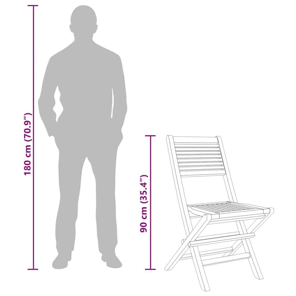 vidaXL Chaises de jardin 4 pcs Pliantes 47x62x90 cm Bois de teck massif