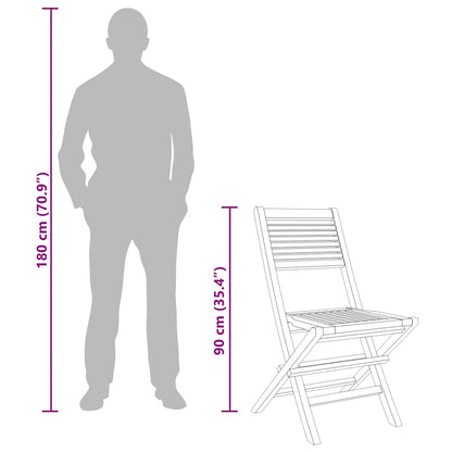 vidaXL Chaises de jardin 8 pcs Pliantes 47x62x90 cm Bois de teck massif
