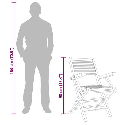 vidaXL Chaises de jardin 6 pcs Pliables 55x62x90 cm Bois de teck massif