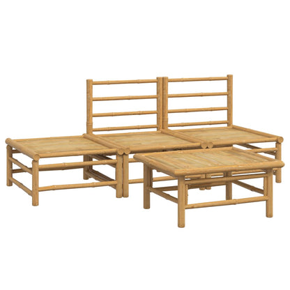 vidaXL Ensemble de mobilier de jardin 4 pièces avec coussins gris clair Bambou