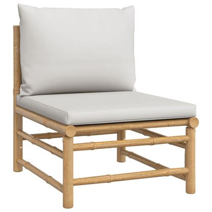 vidaXL Ensemble de mobilier de jardin 4 pièces avec coussins gris clair Bambou