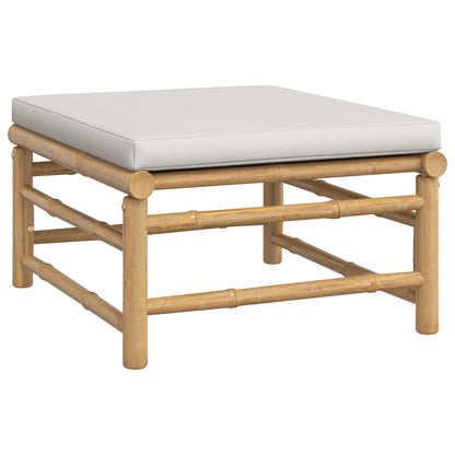 vidaXL Ensemble de mobilier de jardin 4 pièces avec coussins gris clair Bambou