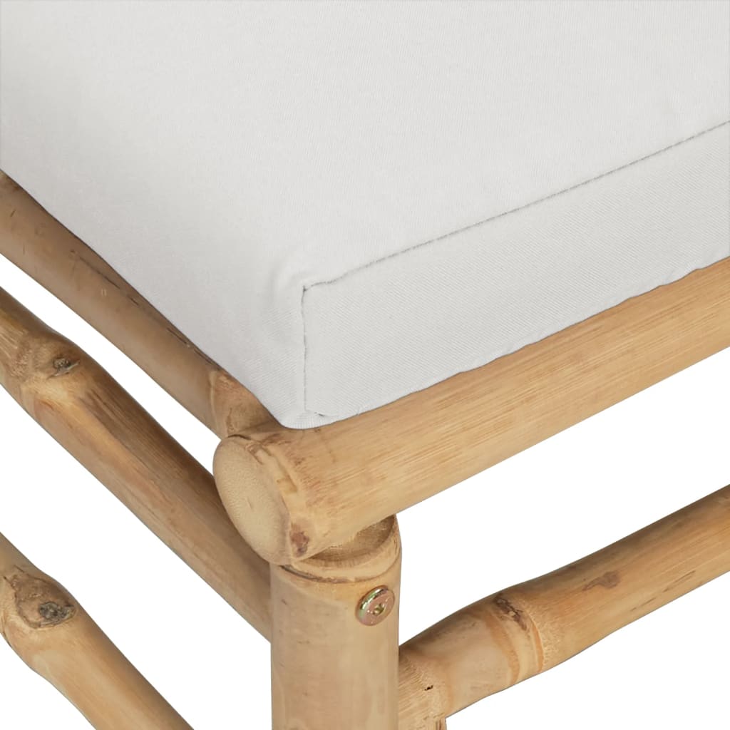 vidaXL Ensemble de mobilier de jardin 4 pièces avec coussins gris clair Bambou