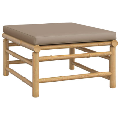 vidaXL Ensemble de meubles de jardin 4 pcs avec coussins taupe Bambou