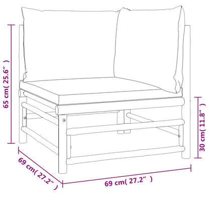 vidaXL Ensemble de meubles de jardin 4 pcs avec coussins taupe Bambou