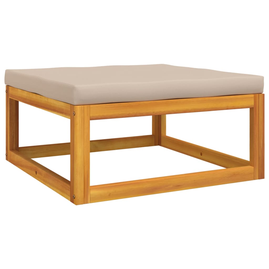 vidaXL Ensemble de mobilier de jardin 4 pcs avec coussins taupe Bois massif