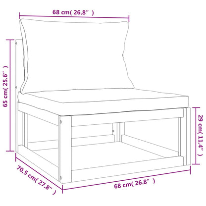 vidaXL Ensemble de mobilier de jardin 4 pcs avec coussins taupe Bois massif