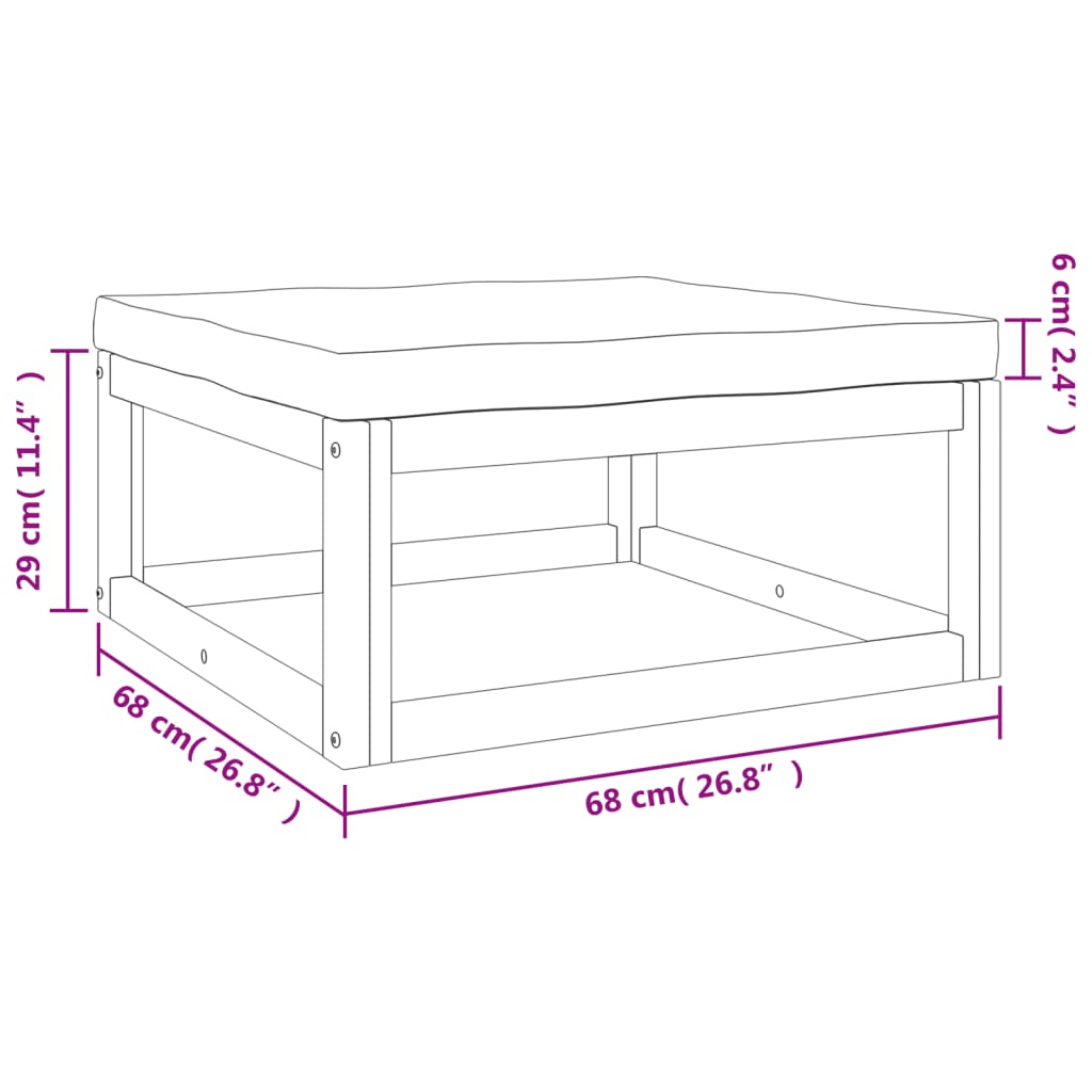vidaXL Ensemble de mobilier de jardin 4 pcs avec coussins taupe Bois massif