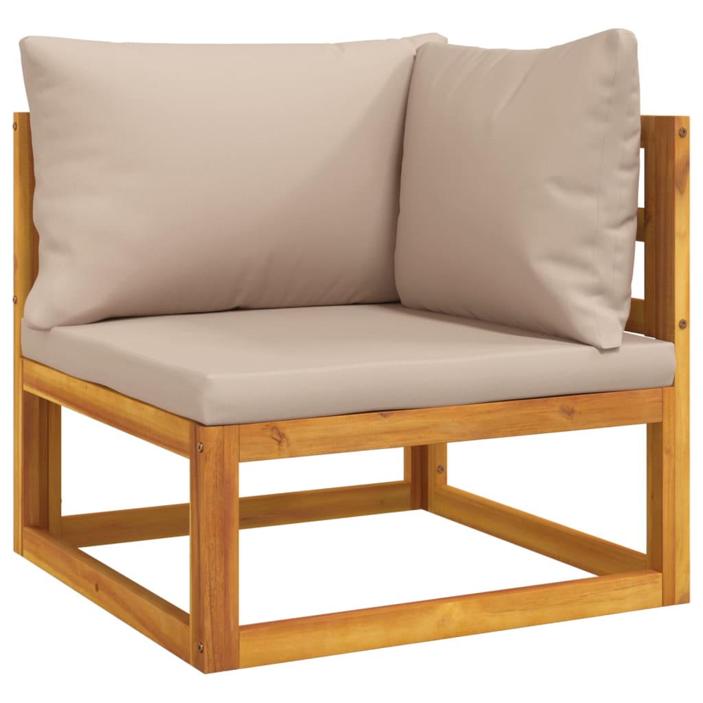 vidaXL Ensemble de mobilier de jardin 4 pcs avec coussins taupe Bois massif