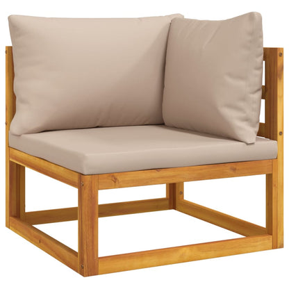vidaXL Ensemble de mobilier de jardin 4 pcs avec coussins taupe Bois massif