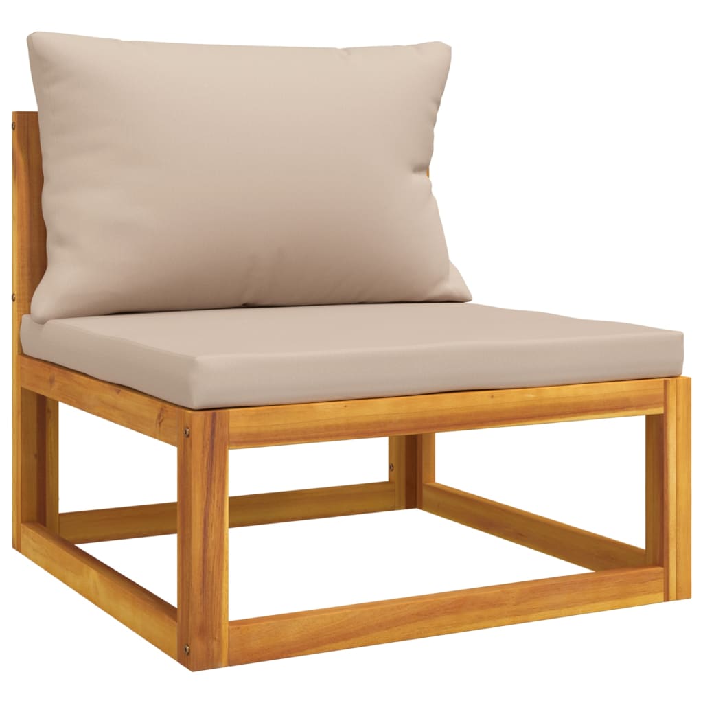 vidaXL Ensemble de mobilier de jardin 4 pcs avec coussins taupe Bois massif