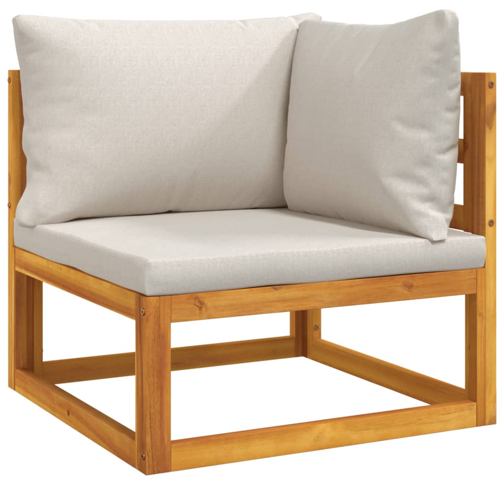 vidaXL Ensemble de jardin 4 pcs avec coussins gris clair Bois massif