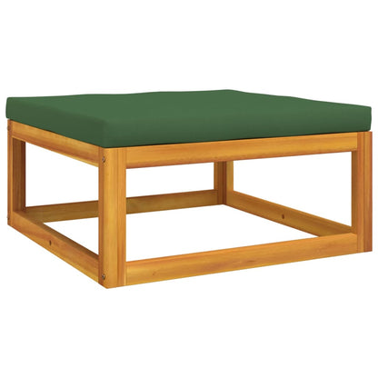 vidaXL 4-tlg. Garten-Lounge-Set mit Grünen Kissen Massivholz