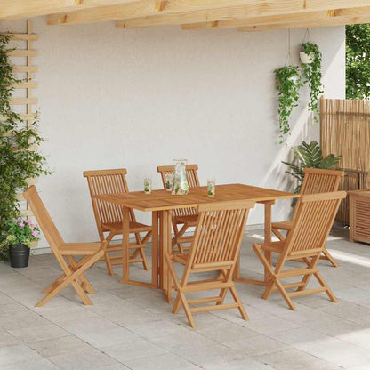 vidaXL Salle à manger de jardin 7 pcs Bois de teck massif Marron