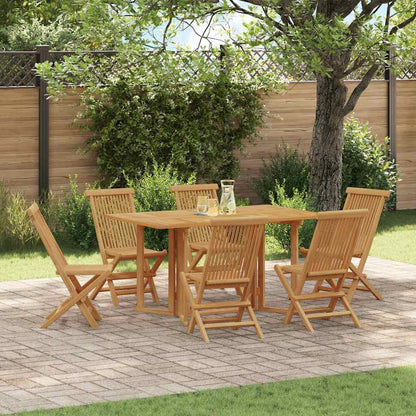 vidaXL Salle à manger de jardin 7 pcs Bois de teck massif Marron