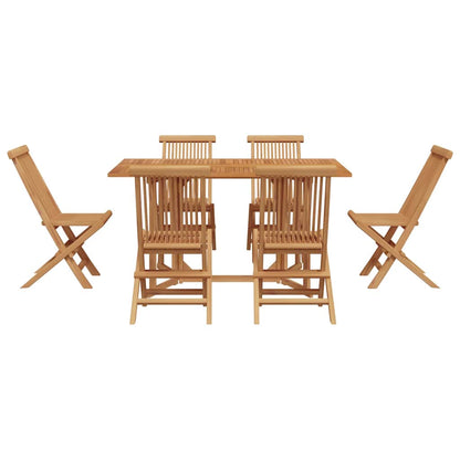 vidaXL Salle à manger de jardin 7 pcs Bois de teck massif Marron