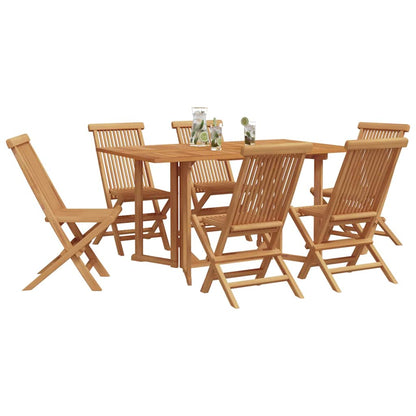 vidaXL Salle à manger de jardin 7 pcs Bois de teck massif Marron
