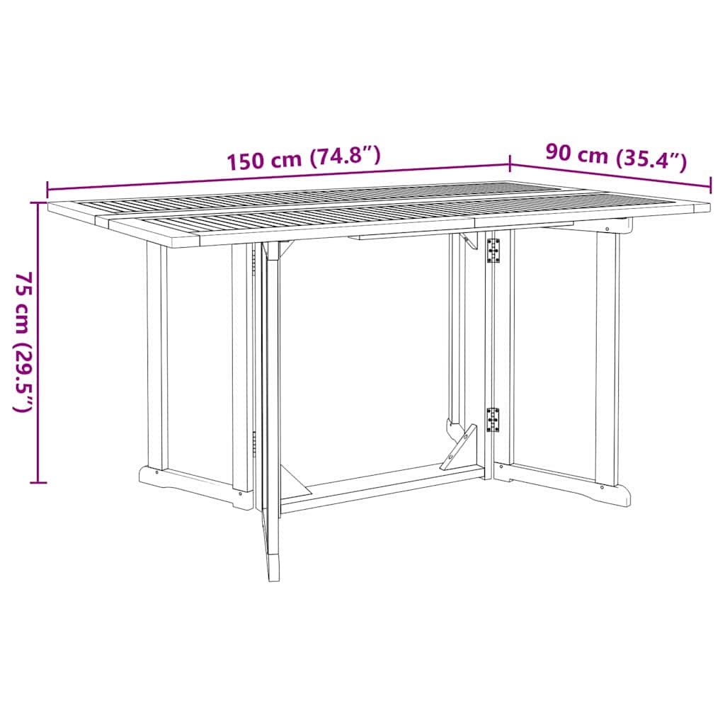 vidaXL Salle à manger de jardin 7 pcs Bois de teck massif Marron