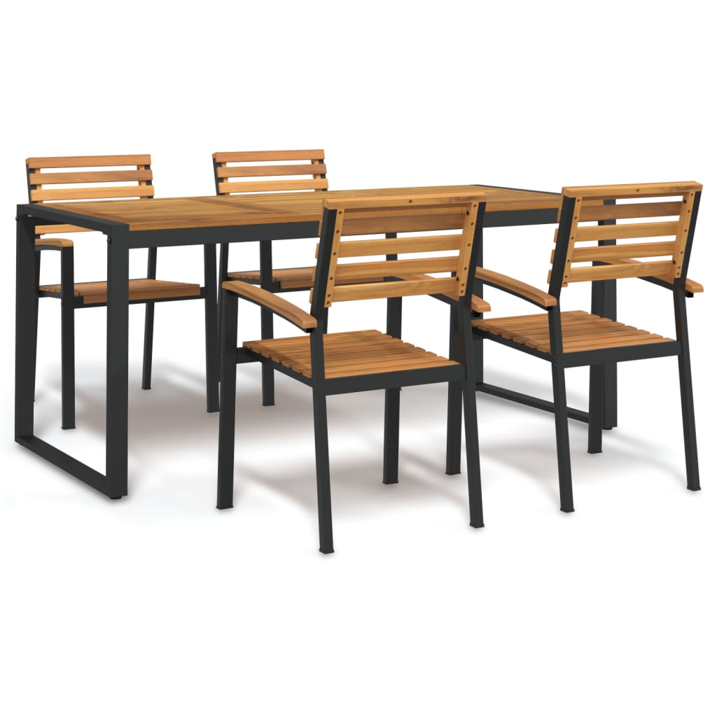 vidaXL Ensemble de salle à manger de jardin 5 pcs Bois d'acacia massif et métal