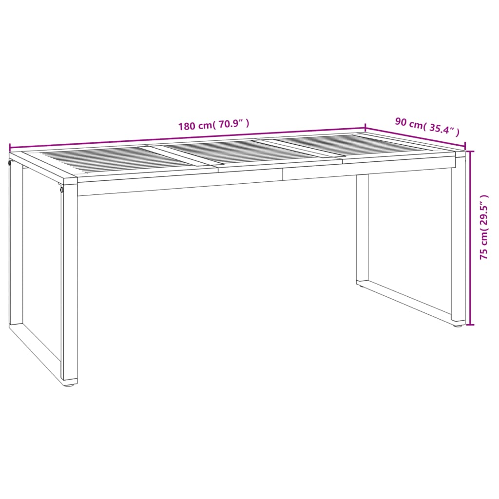 vidaXL Ensemble de salle à manger de jardin 5 pcs Bois d'acacia massif et métal