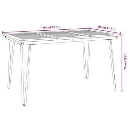 vidaXL Ensemble de salle à manger de jardin 5 pcs Bois d'acacia massif et métal