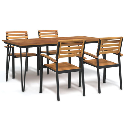 vidaXL Ensemble de salle à manger de jardin 5 pcs Bois d'acacia massif et métal