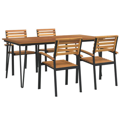 vidaXL Ensemble de salle à manger de jardin 5 pcs Bois d'acacia massif et métal