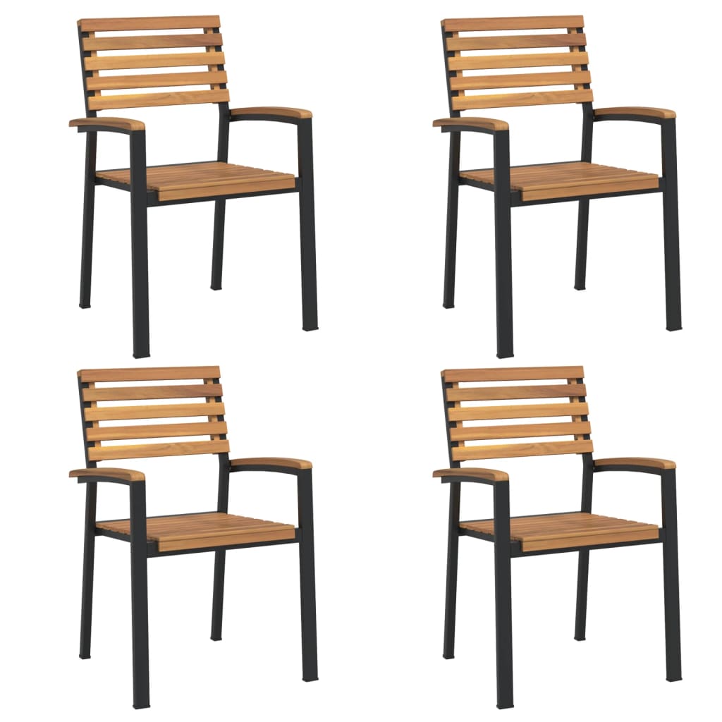 vidaXL Ensemble de salle à manger de jardin 5 pcs Bois d'acacia massif et métal