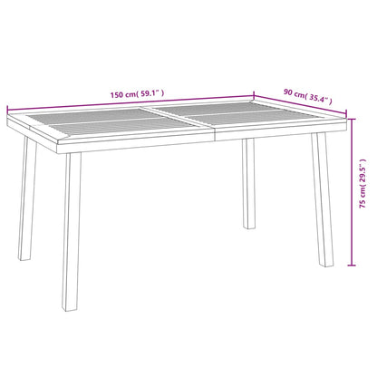 vidaXL 7-tlg. Garten-Essgruppe Massivholz Akazie und Metall