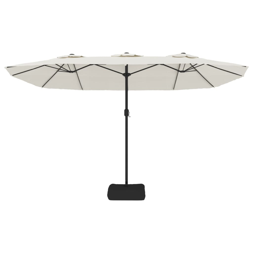 vidaXL Doppelsonnenschirm Sandweiß 449x265 cm
