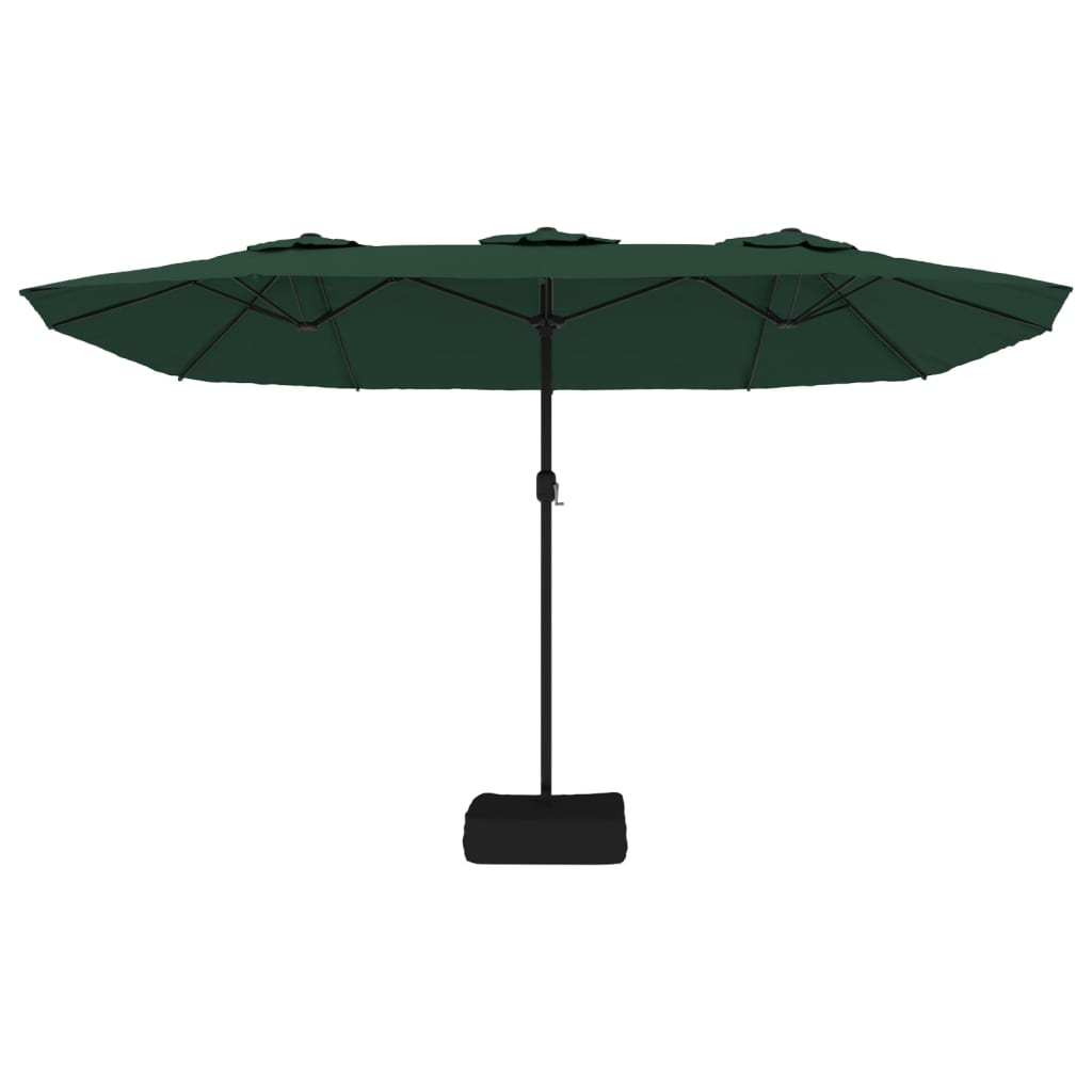 vidaXL Double parasol vert 449x265 cm
