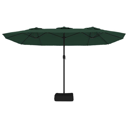 vidaXL Double parasol vert 449x265 cm