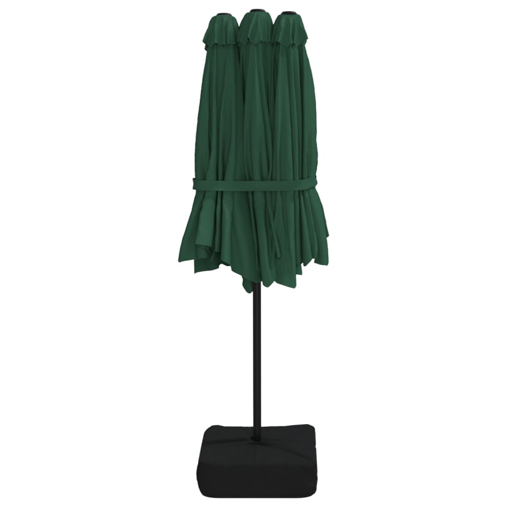vidaXL Double parasol vert 449x265 cm