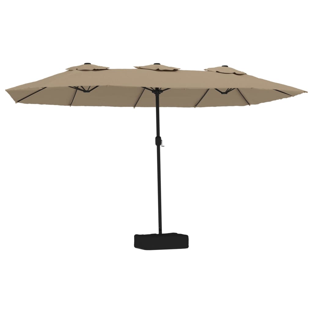 vidaXL Doppelsonnenschirm Taupe 449x265 cm