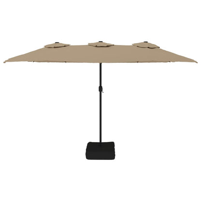vidaXL Doppelsonnenschirm Taupe 449x265 cm
