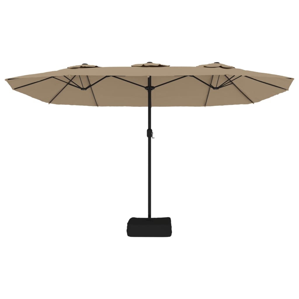 vidaXL Doppelsonnenschirm Taupe 449x265 cm