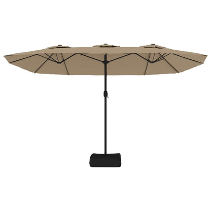vidaXL Doppelsonnenschirm Taupe 449x265 cm