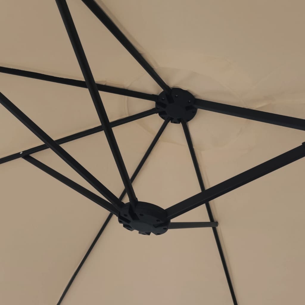 vidaXL Doppelsonnenschirm Taupe 449x265 cm