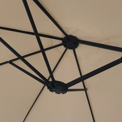 vidaXL Doppelsonnenschirm Taupe 449x265 cm