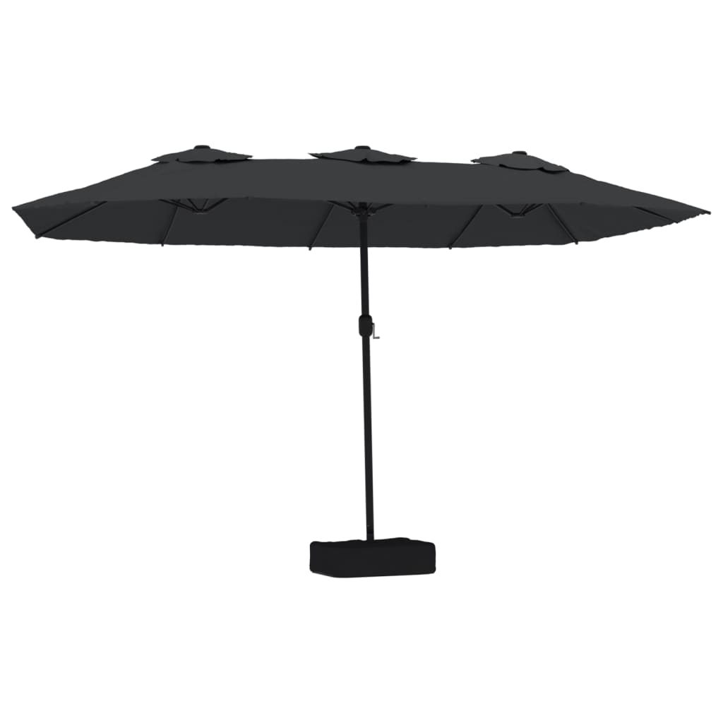 vidaXL Doppel-Sonnenschirm Schwarz 449x265 cm