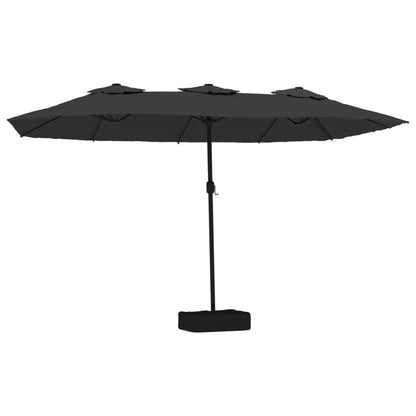 vidaXL Doppel-Sonnenschirm Schwarz 449x265 cm