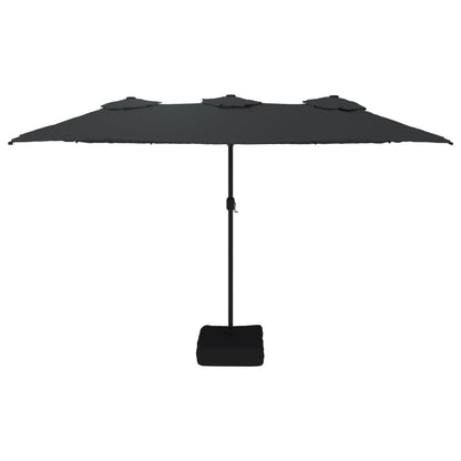 vidaXL Doppel-Sonnenschirm Schwarz 449x265 cm